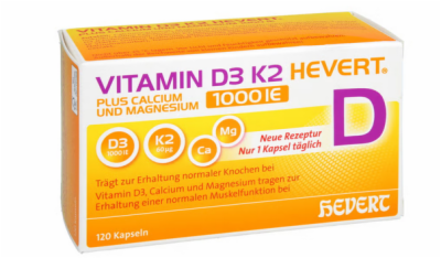 VITAMIN D3 K2 Hevert+Calcium u.Magnes.1000 IE Kps.